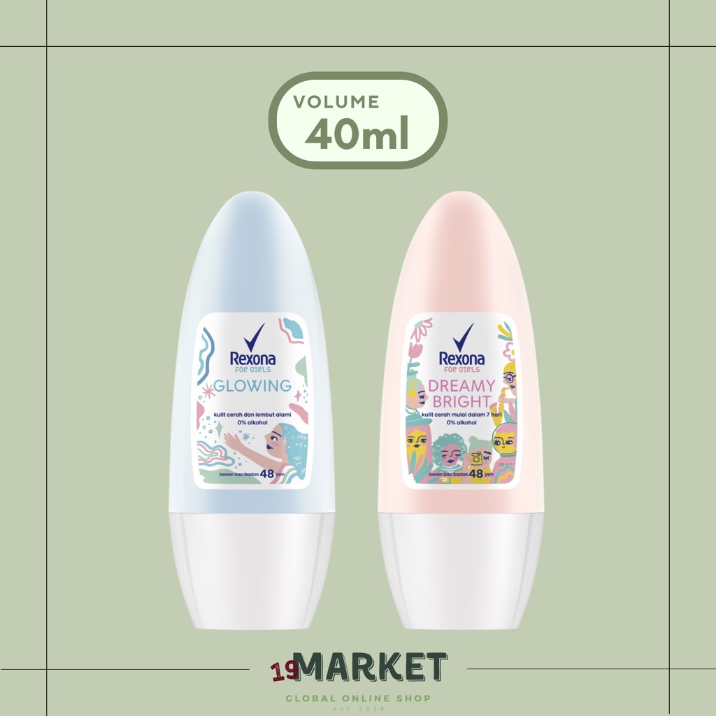 Rexona Deodorant Roll On Wanita Remaja Glowing Dreamy Bright