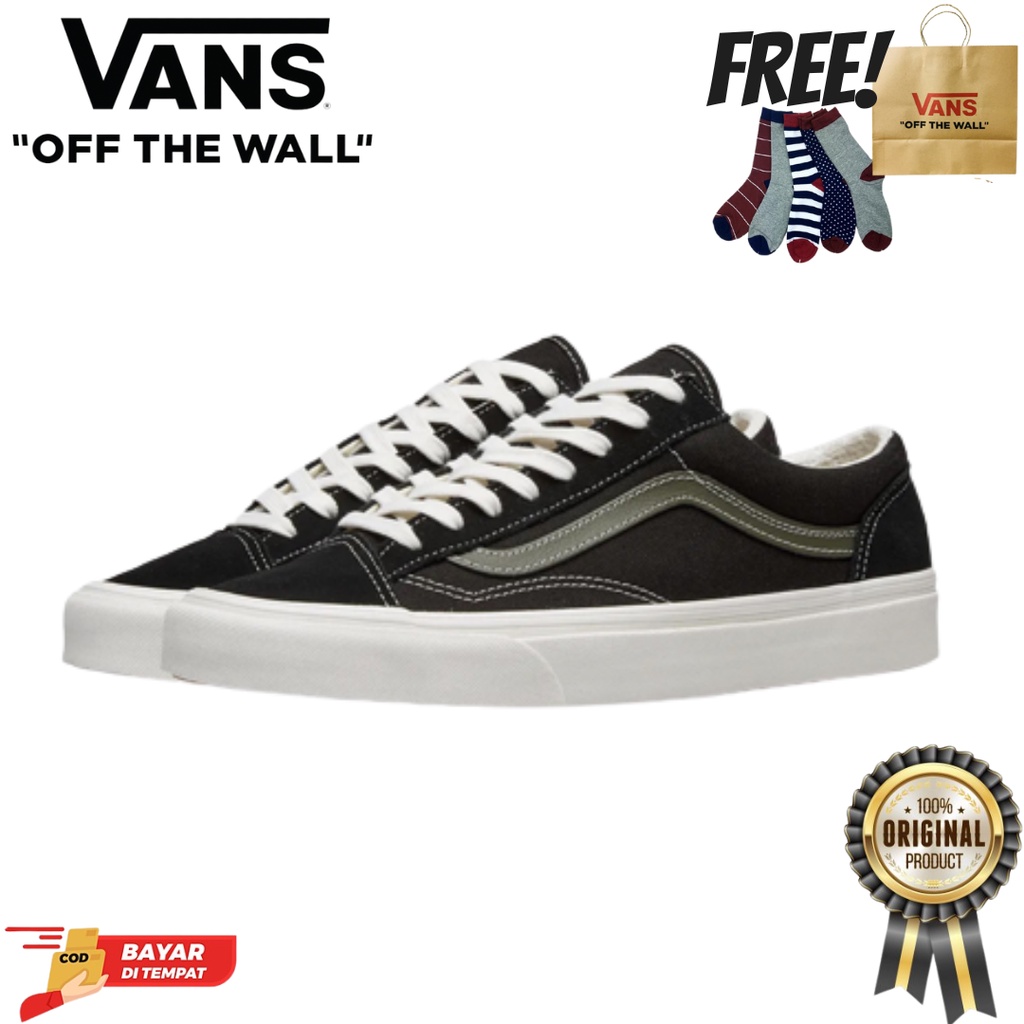 SALE DISKON! V4NS STYLE 36 VINTAGE SPORT BLACK BLANC DE BLANC 100% ORIGINAL BNIB