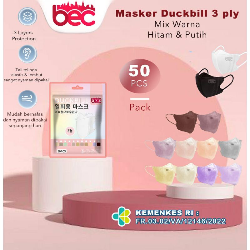 Duckbil / Duckbill 3 Ply Face Mask 1 Box Isi 50 Pcs