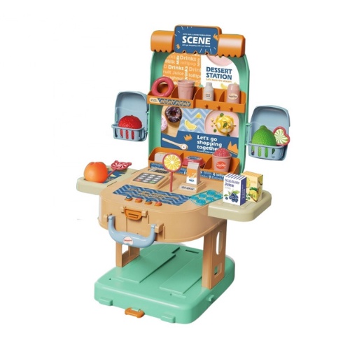 MJ Mainan Kasir Kasiran Berjualan Berbelanja Makanan Buah Supermarket Toko Edukasi Kado Hadiah Ulang