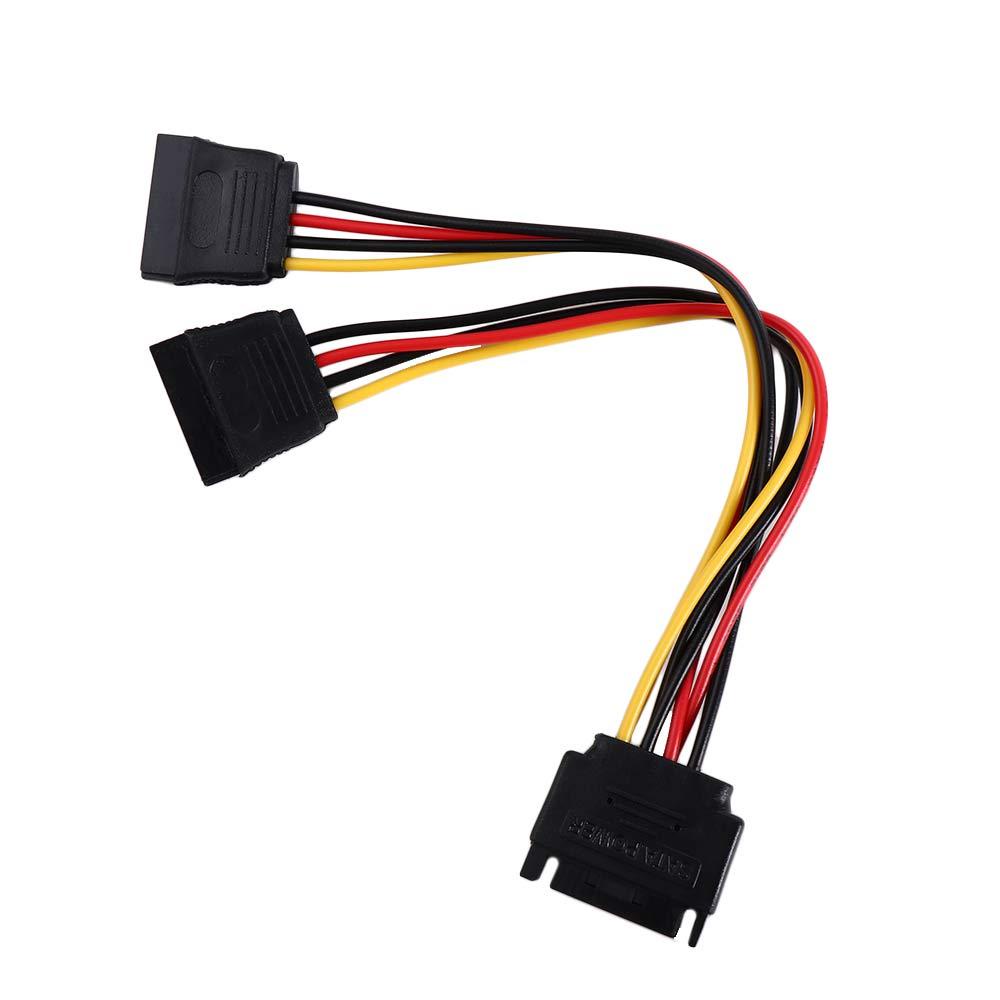 Agustina Hard Disk Power 15Pin High Quality Power Extension Cable PSU Kabel Ekstensi 1sampai2 Kabel Ekstensi Kabel Power Splitter Kabel Penyambung Kabel Power Lead SATA Power Cable