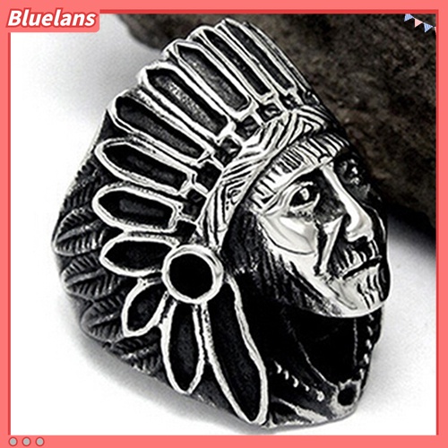 Cincin Jari Bahan Alloy Motif Indian Gaya Vintage Punk Untuk Pria Dan Wanita