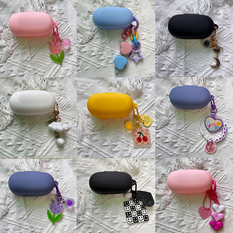 Case Silikon Motif Bunga Dengan Gantungan Kunci Untuk Earphone HUAWEI Freebuds SE