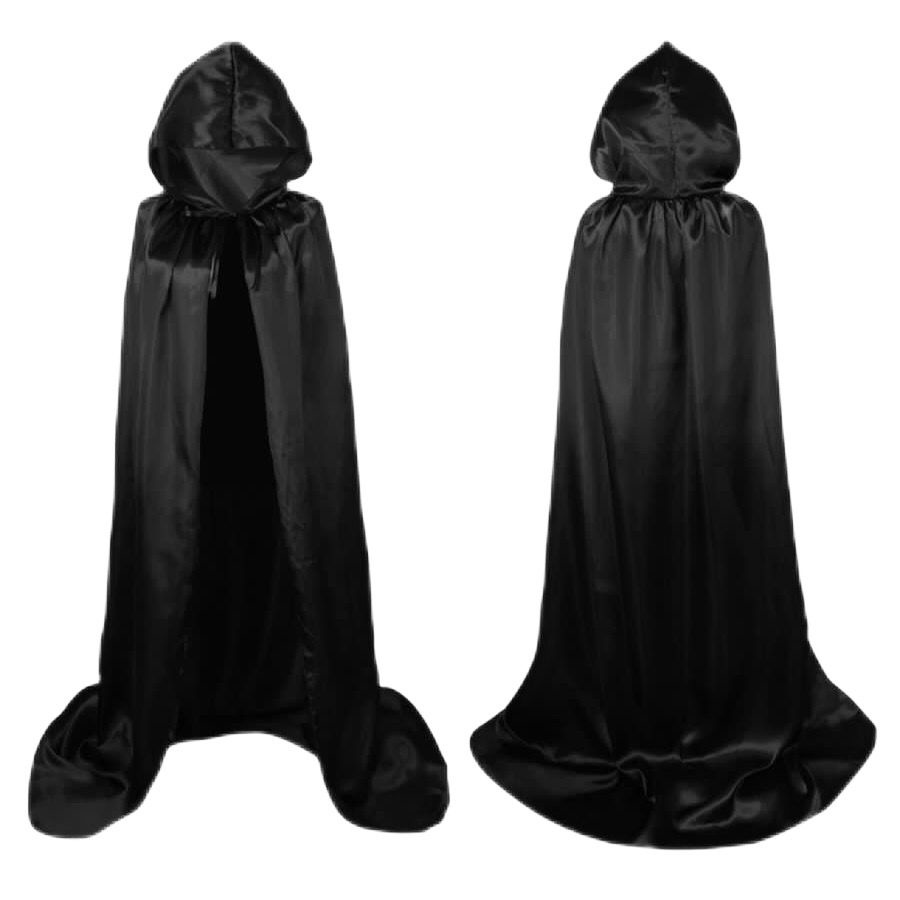 Kostum Jubah PLUS HOODIE Hitam jubah tudung leher Jubah hitam penutup kepala dracula vampire Halloween cape cosplay TOPENG HALLOWEEN SCREAM KOSTUM HANTU SERAM HALOWEEN SCARY MASK