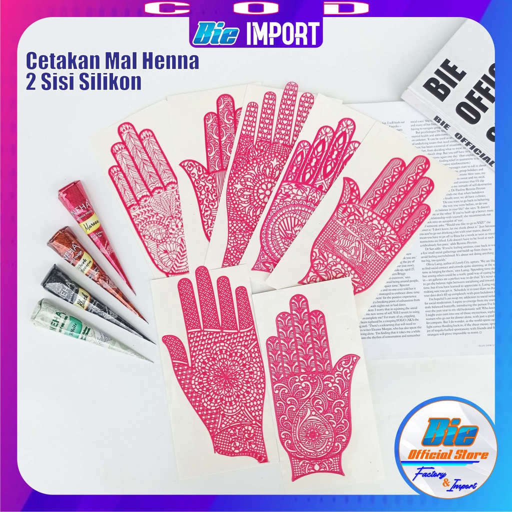 Cetakan Mal Hena Tangan Arabian Silikon Impor Best Seller