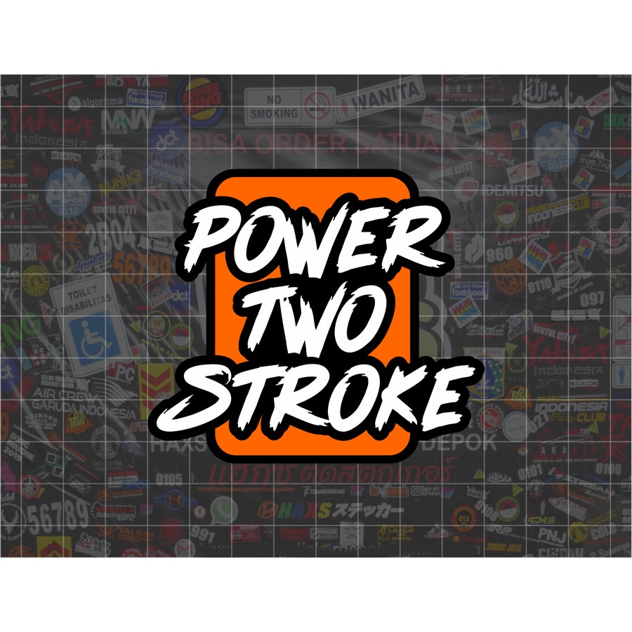 Cutting Sticker Power Two Stroke Ukuran 8 Cm Untuk Motor Mobil