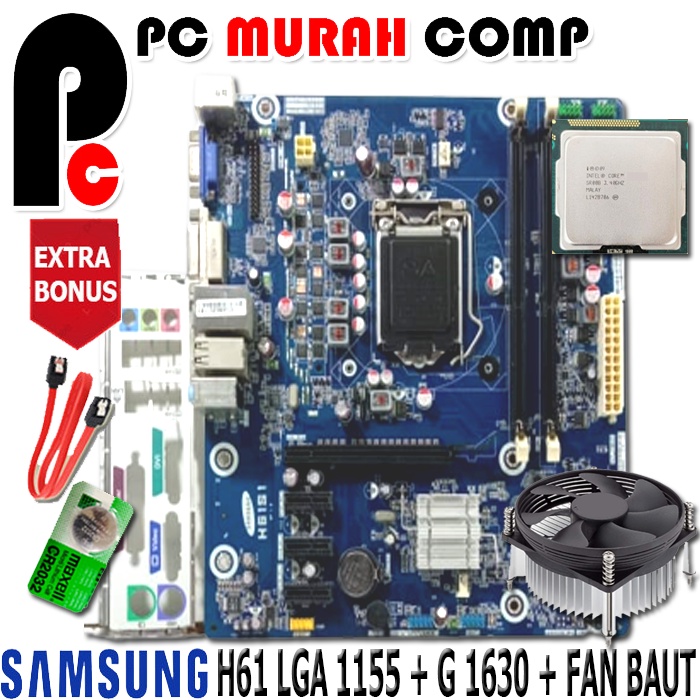 Mainboard Intel GA 1155 H61 dengan Processor G1630 SAMSUNG