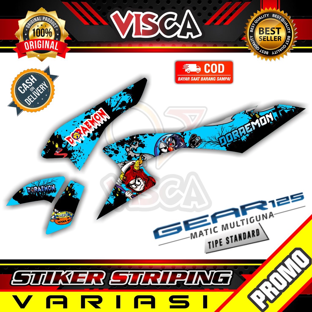 tiker Motor Yamaha Gear 125 Striping Gear 125 Stiker Yamaha Gear 125 Striping Yamaha Gear 125 Doraem