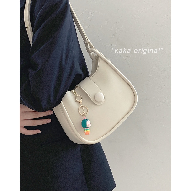 Suhao tas wanita musim panas 2022 baru trendi niche tekstur tas ketiak all-match tas messenger bahu tas pelana