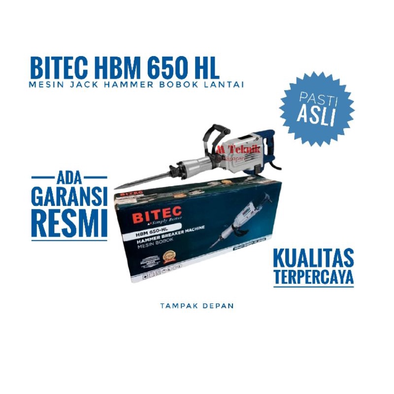 Mesin bobok Bitec HBM 650 HL jack hammer lantai cor beton concrete demolition hammer breaker