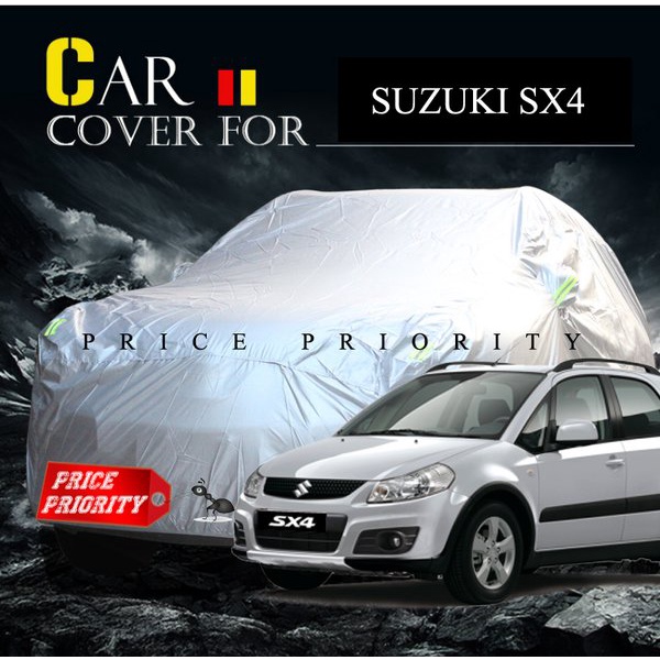 Body Cover Suzuki Sx4 / Sarung Mobil Suzuki Sx4 Polyesther Waterproof + Spion Import