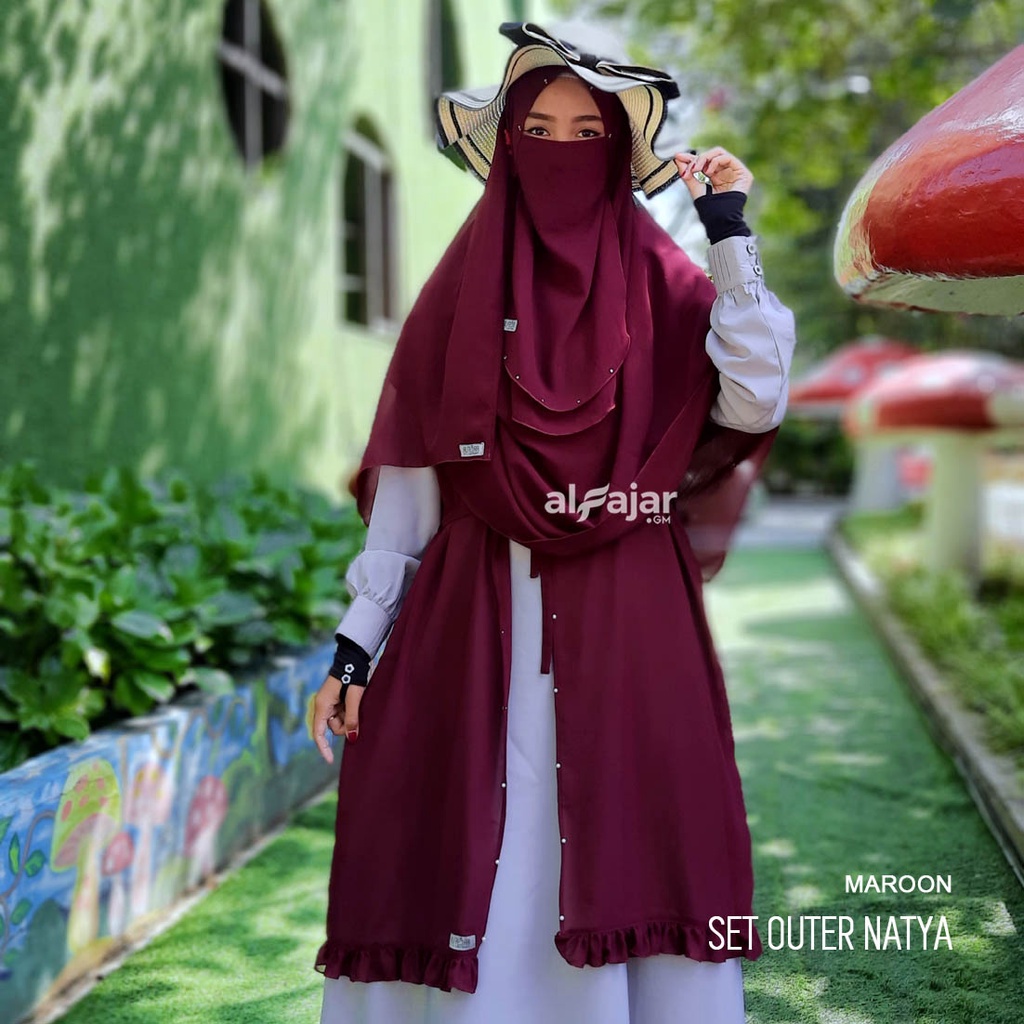 Set Outer Natya Ceruty Syar'i free cadar by Alfajar