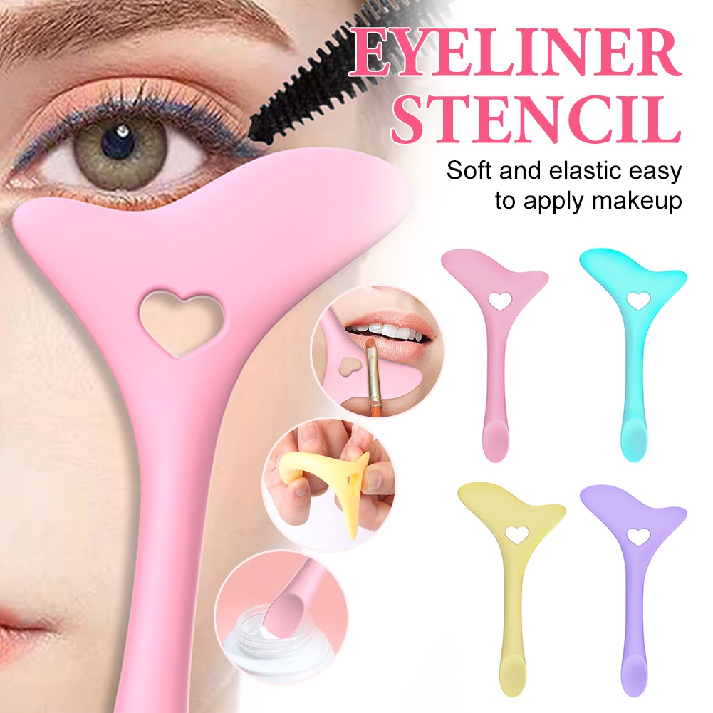 Alat Bantu Aplikasi Eyeliner / Krim / Masker Wajah / Lipstick Bahan Silikon Reusable