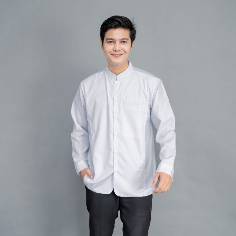 Baju Koko Pria Jasko Polos Ammu Koko Semi Jas Kafana Ukuran (Dewasa)