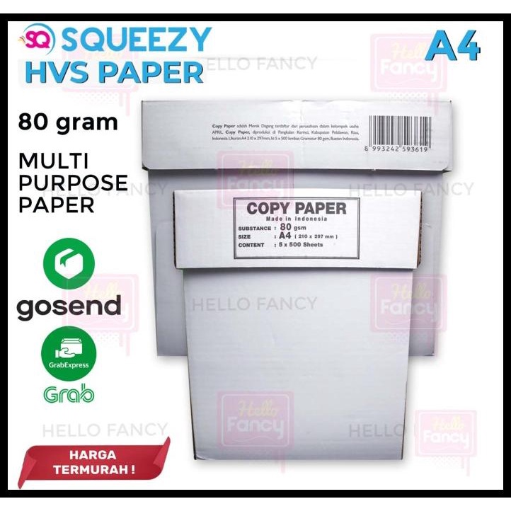 

Kertas Hvs A4 70 Gr Murah 1 Dus Khusus Gosend / 75 Gr / 70 Gsm / 75Gsm