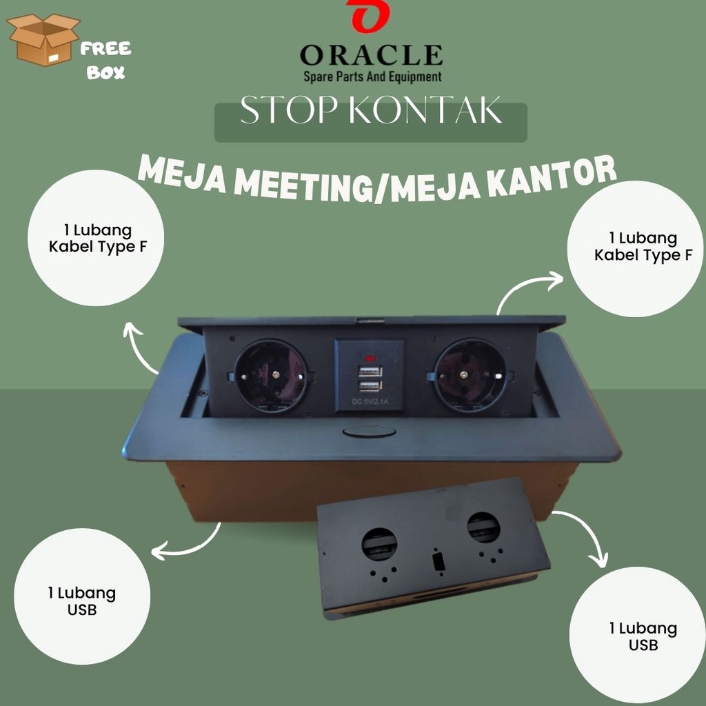 Oracle | StopKontak Listrik 4IN1 Lubang, Meja meeting, Meja Gaming, Meja Kantor, Murah meriah
