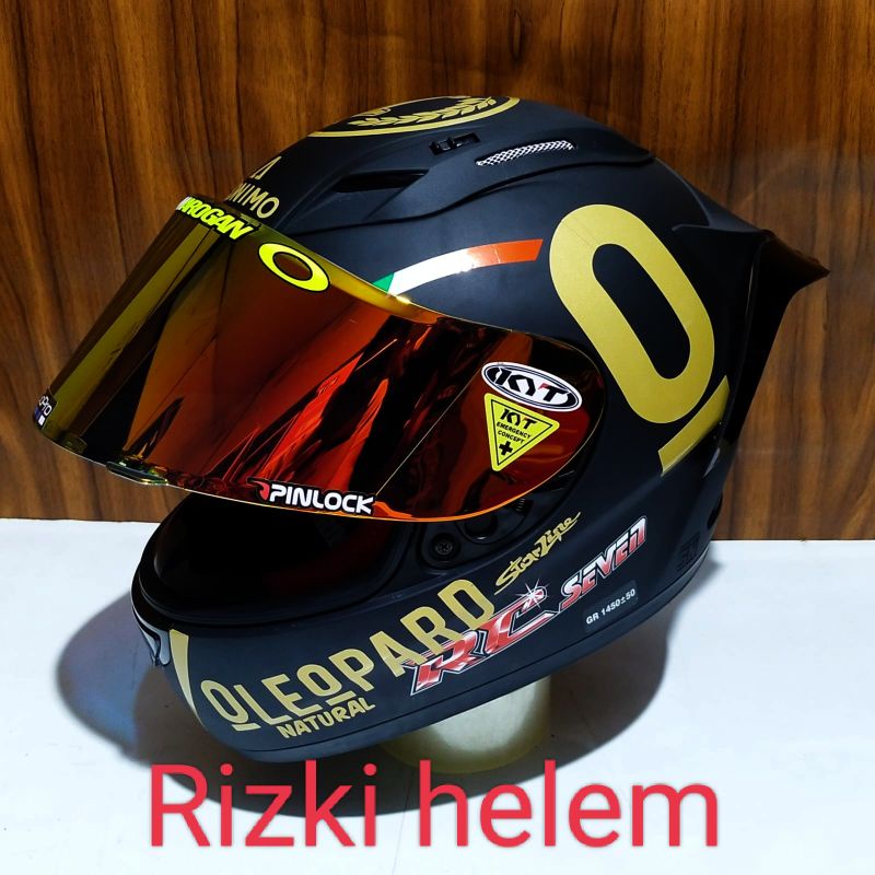 HELM full face kyt rc seven black doff (Paket Ganteng) red bull leopard (garatis kaca ori)