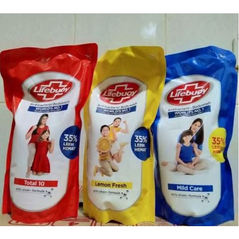 Lifebuoy Refill 850ml Body wash World's no1,Lemon fresh,Total10, antibakteri lawan kuman