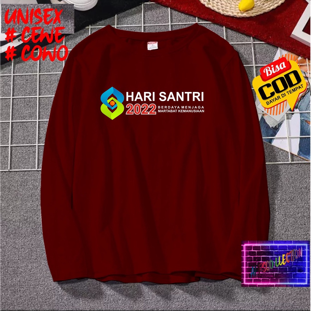 COD/ KAOS DTF HARI SANTRI NASIONAL /KAOS TULISAN/KAOS SANTRI KEKINIAN/KAOS DAKWAH/KAOS ISLAM/SANTRIWATI/KAOS HITS 2022/KAOS BERGAMBAR KAOS EKSPRESI KAOS PRIA TSHIRT WANITA Santai Crew Neck V-Neck Slim-fitting Polos Setrip Hitam Putih Crew Neck