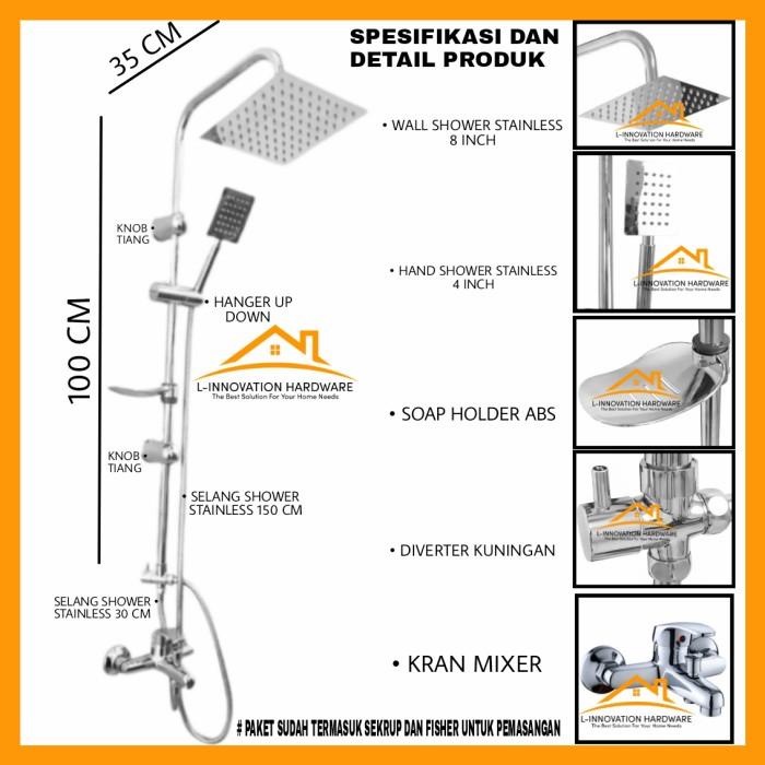 Shower Tiang Set Coloumn Kran Air Panas Dingin