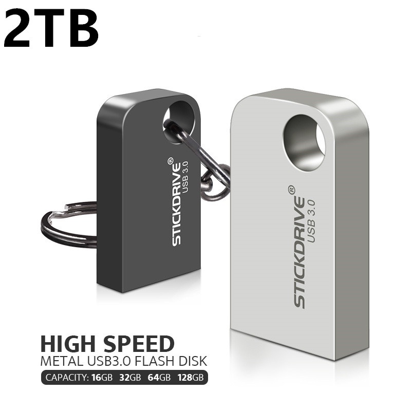 Flash Disk USB 3.0 Kapasitas 1TB 2TB Bahan Metal Anti Air