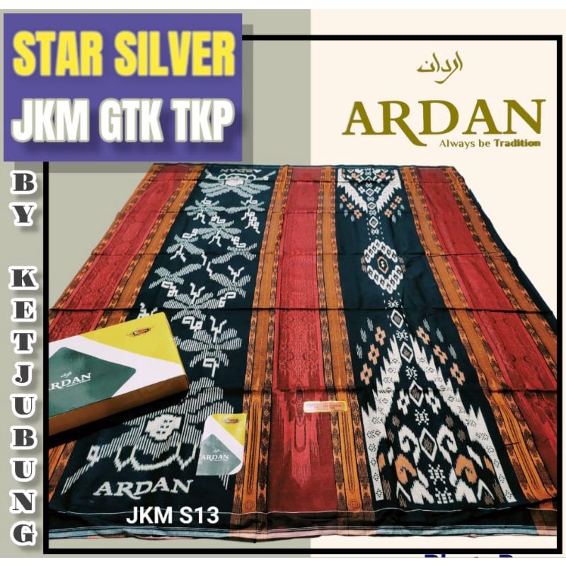 Sarung Ardan, Sarung Ardan Star JKM Original By Ketjubung Jacquard Kembang Motif Songket Silver Qual