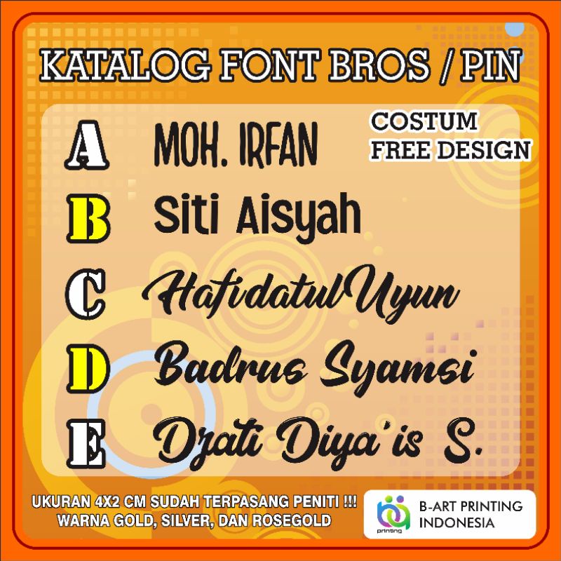 TERMURAH !! Bros Akrilik Bros Custom Akrilik Bros Nama Custom Akrilik Gold / Rose Gold / Silver