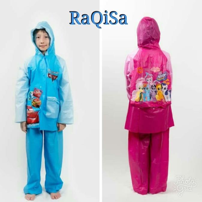 Jas hujan anak karakter/jas hujan anak baju celana RQ