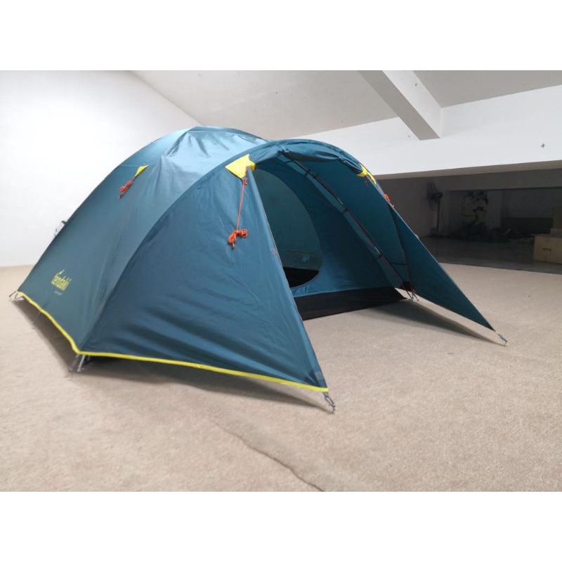 Tendaki Borneo4 blue habour •tenda termurah double layer PU3000mm