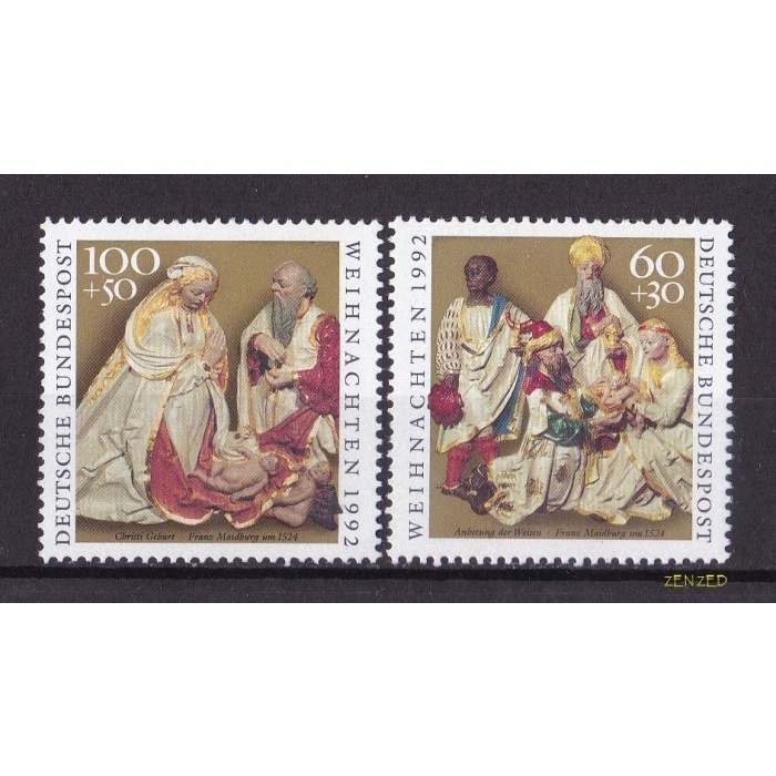 

0749 Perangko Jerman 1992 Christmas Stamps 2 Mnh