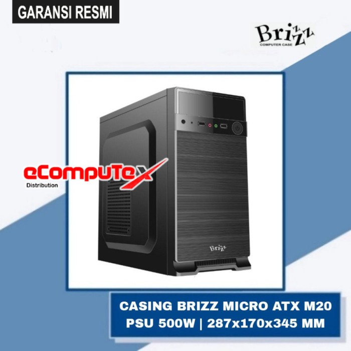 CASING PC KOMPUTER BRIZZ MICRO ATX M20 / M 20 INCLUDE PSU 500W 500 WATT GARANSI RESMI