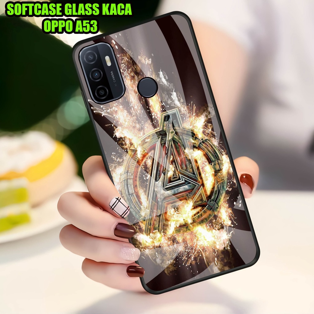Softcase Glass Kaca OPPO A53]- Case Hp Pelindung Handphone OPPO A53] [ A68]