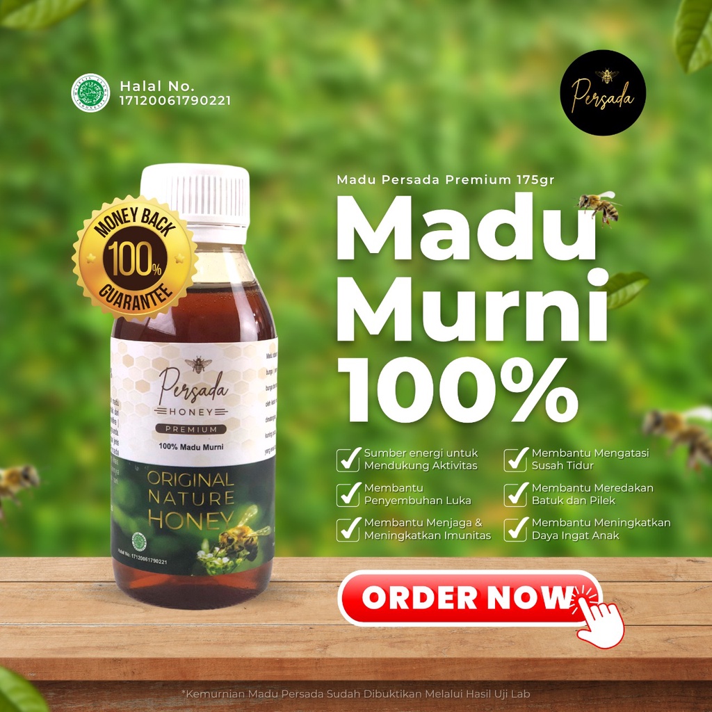 

MADU PREMIUM PERSADA 175 GRAM || BOOSTER IMUN, DIET SEHAT ALAMI, MADU MURNI 100%