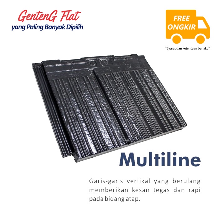 Genteng Atap Beton tipe Victoria Multiline Flat Warna Hitam
