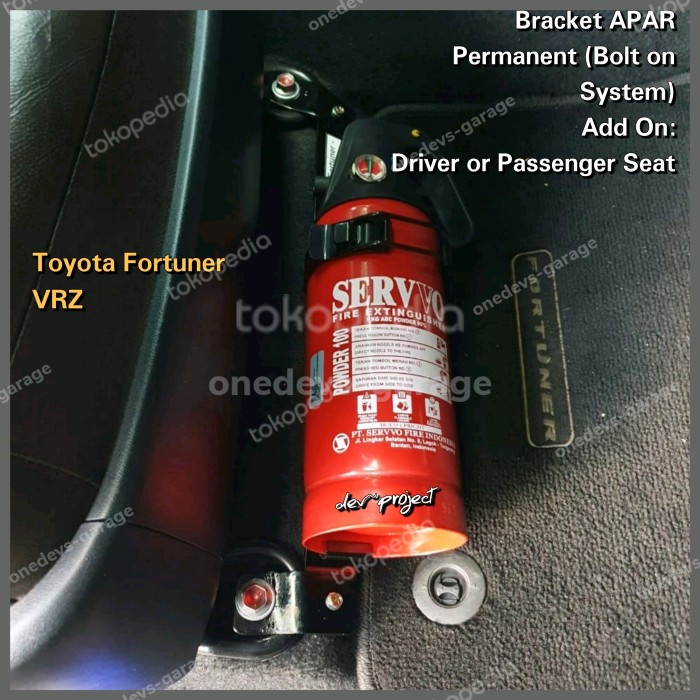 Bracket / Dudukan APAR di Kaki Jok Mobil Toyota Fortuner VRZ