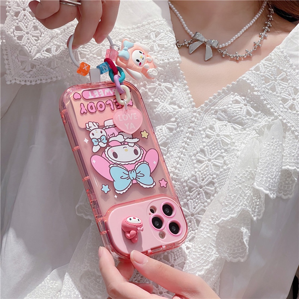 Case Motif Hello Kitty Melody Dengan Gantungan Kunci Untuk IPhone 11 / 11Promax 12 / 12pro Max 13 / 13pro Max