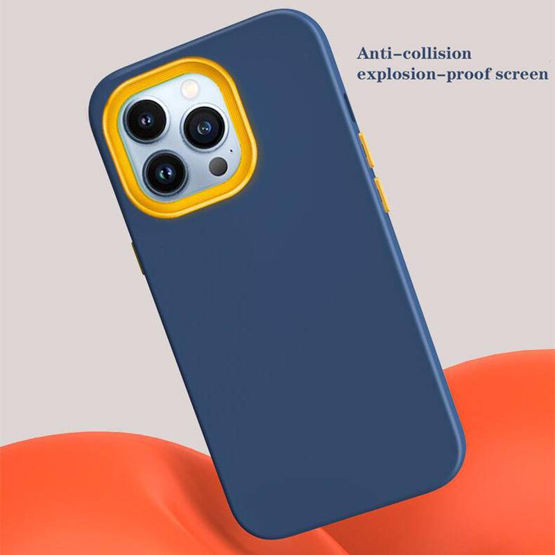 3 in 1 Case Cover Handphone Shockproof Warna Permen Bahan Silikon Cair Untuk iPhone 14 / 13 / 12 / 11promax