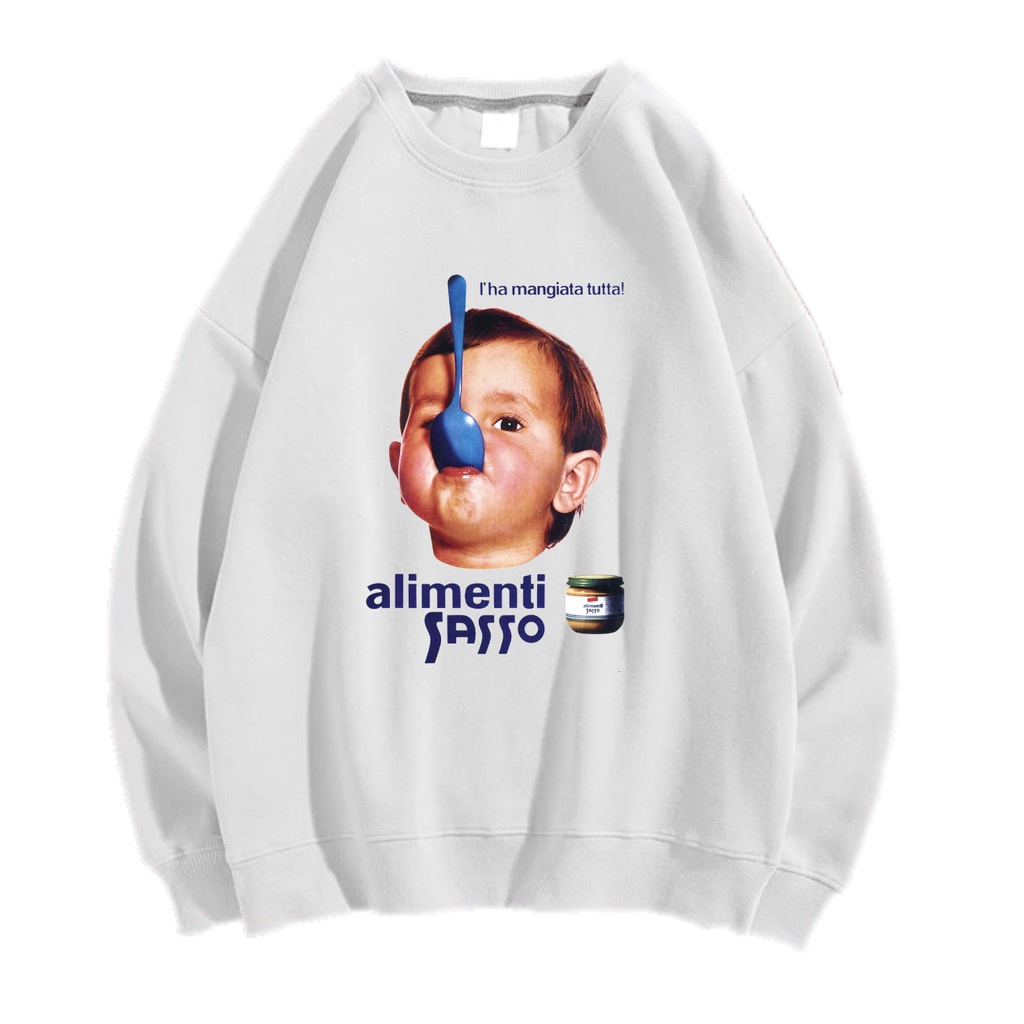 ALIMENTI SWEATER CREWNECK PRIA WANITA Size M-XXL GAWA