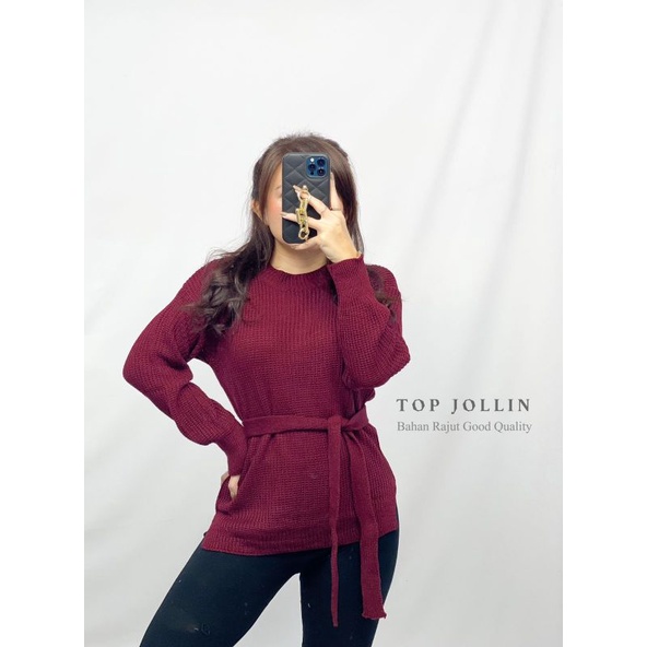 MDLV ~ TOP JOLIN RAJUT KOREA STYLE / BLOUSE KOREA RAJUT LENGAN PANJANG / FASHION WANITA
