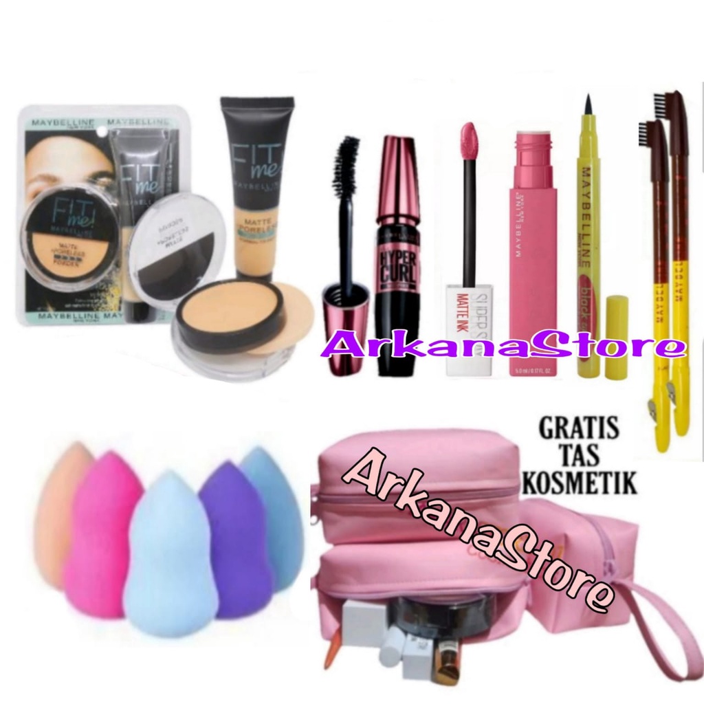 Paket Kosmetik Maybelline Super Lengkap 17 In 1 / Paket Kecantikan / Paket MakeUp Komplit Hemat Murah