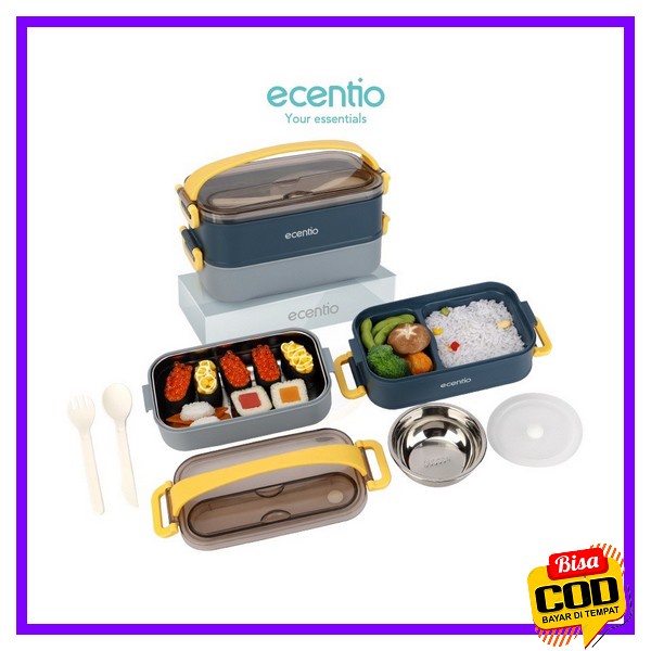 Tempat Makan Tempat Makan Anak Karakter (N4F4) Kotak Makan Tempat Maka Ecentio Lunch Box 304 Stainle