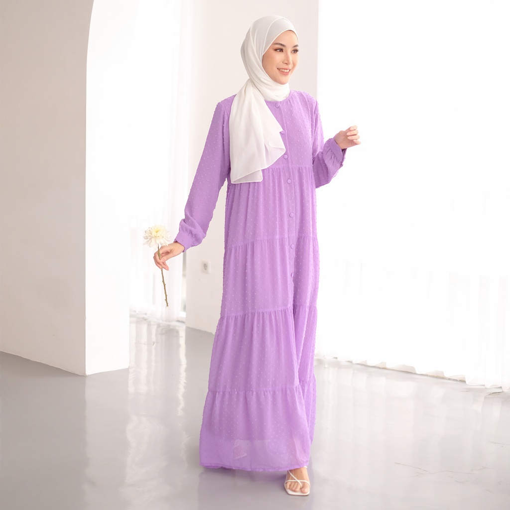 Dress Pesta Mewah | RUBY DRESS BLINK | Model Gamis Kekinian Bahan Ceruty Rubiah Impor