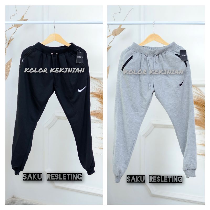 Joger Panjang Pria Wanita Zipper Dewasa Jumbo Olahraga