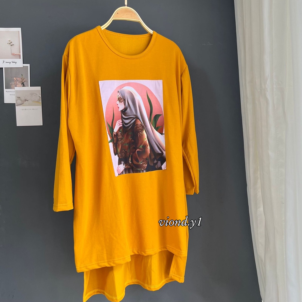 Baju Wanita / Tunik Cewek Lengan Panjang / Kaos DTF Hijab Wanita Terbaru (COD)