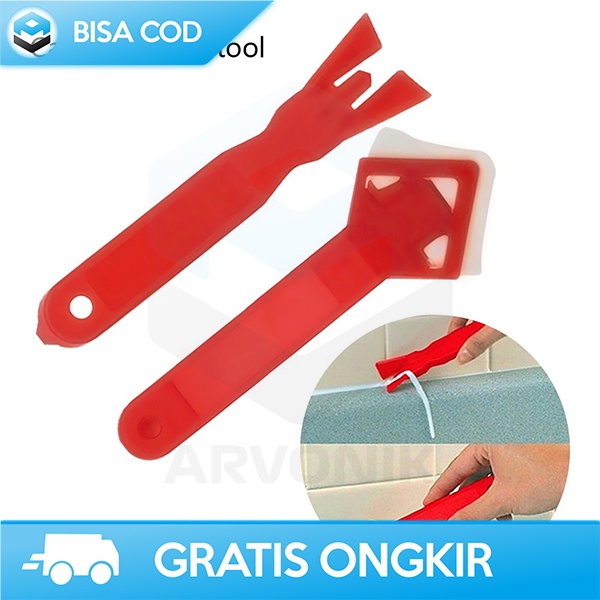 ALAT PEMBERSIH LEM SILIKON SCRAPER LEM UNTUK DINDING DAN KERAMIK 2IN1
