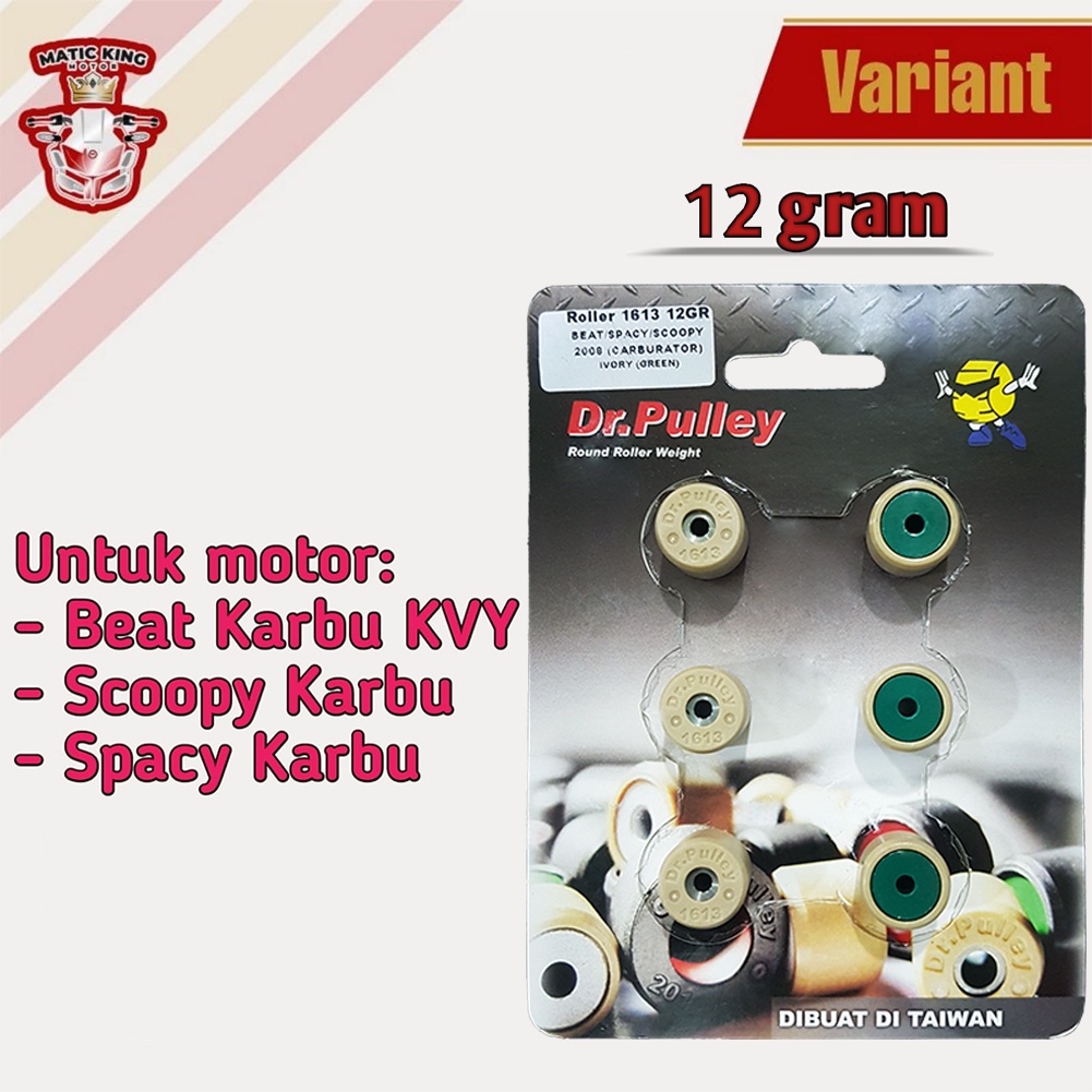 Roller beat scoopy spacy 110 karbu dr Pulley 8gr sd 12gr Tipe 1613