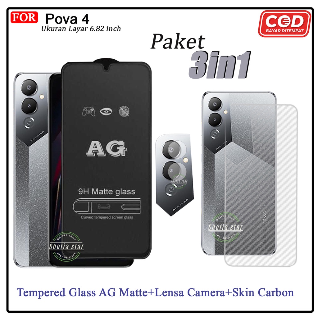 Anti Gores Ceramic Privacy Matte Pova 4 Pova 4 Pro Pova Neo 2 Pova 3 Pova 2 Tecno Spark 20 20C 10 Pro Spark Go 2023 2024 Anti Spy Full Cover