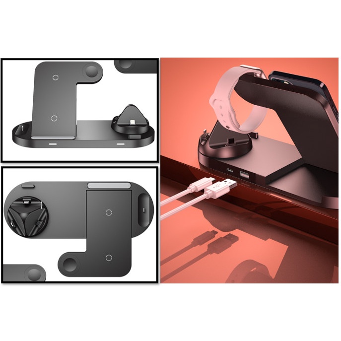 XENA Wireless Charging Dock Station 6 in 1 Android Apple Multi Charge