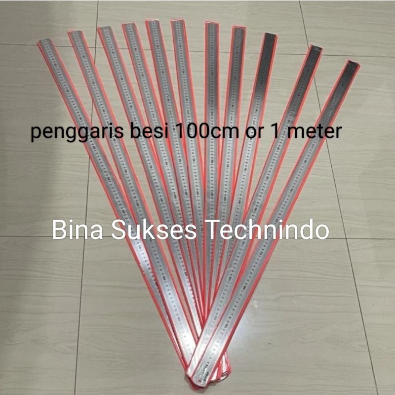 

pengaris besi plat 100cm rol 1meter rol 40" inci meteran plat besi 1 M