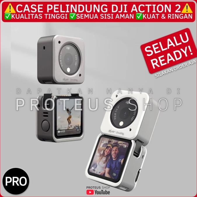 [ Promo ] Hard Case Dji Action 2 Osmo Casing Frame Cage Cover Smallrig Mount - Drone Kamera Dan Akse